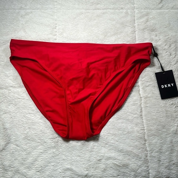 DKNY Bikini Hipster Swim Bottom Red size XXL NEW 4-Way Stretch Sun Protection - Picture 1 of 12